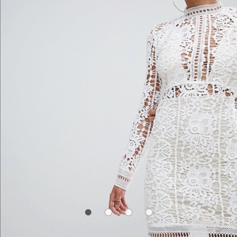 Misguided crochet long sleeve dress